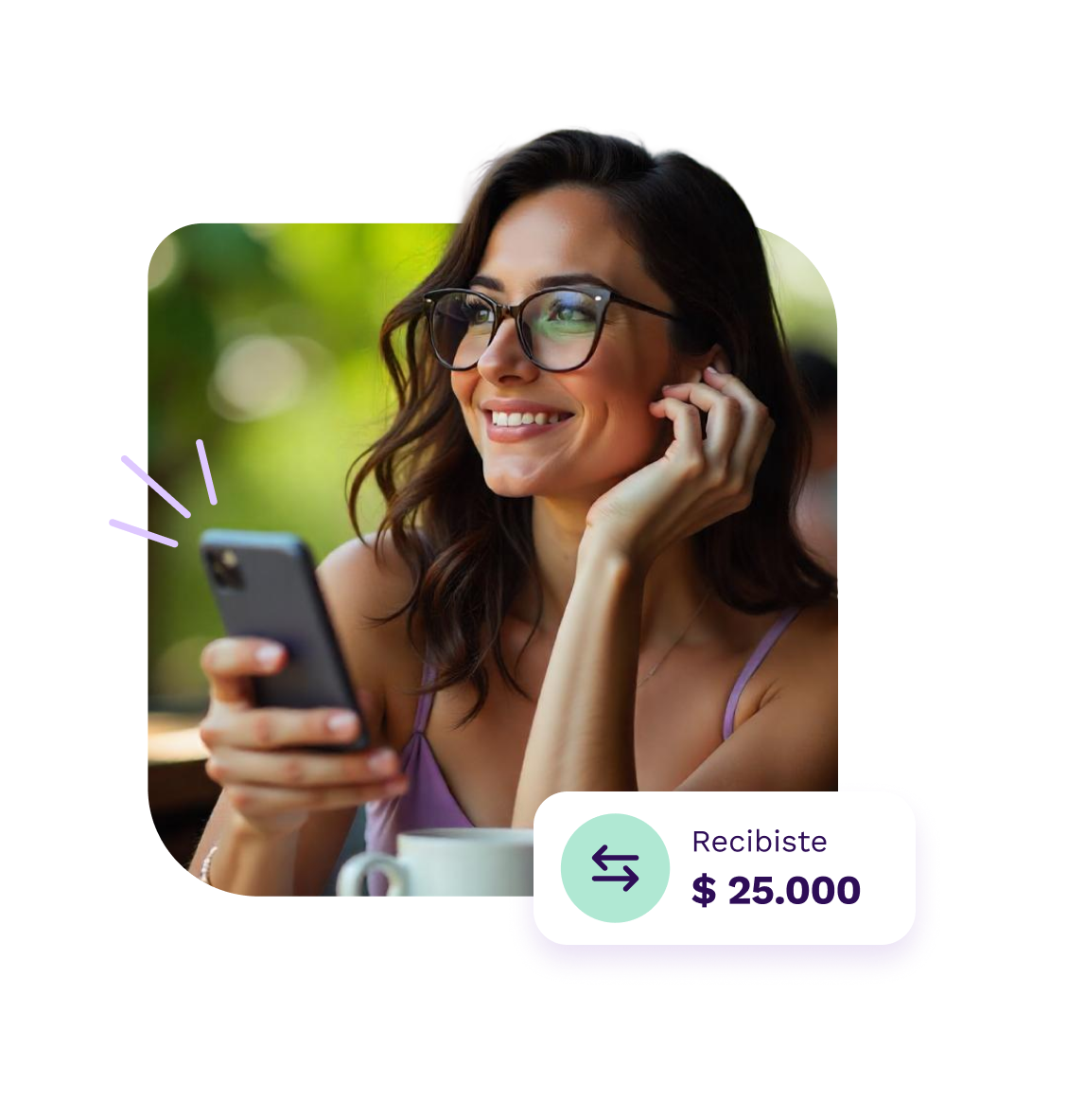 Cuenta Digital Mujer usando su cuenta digital